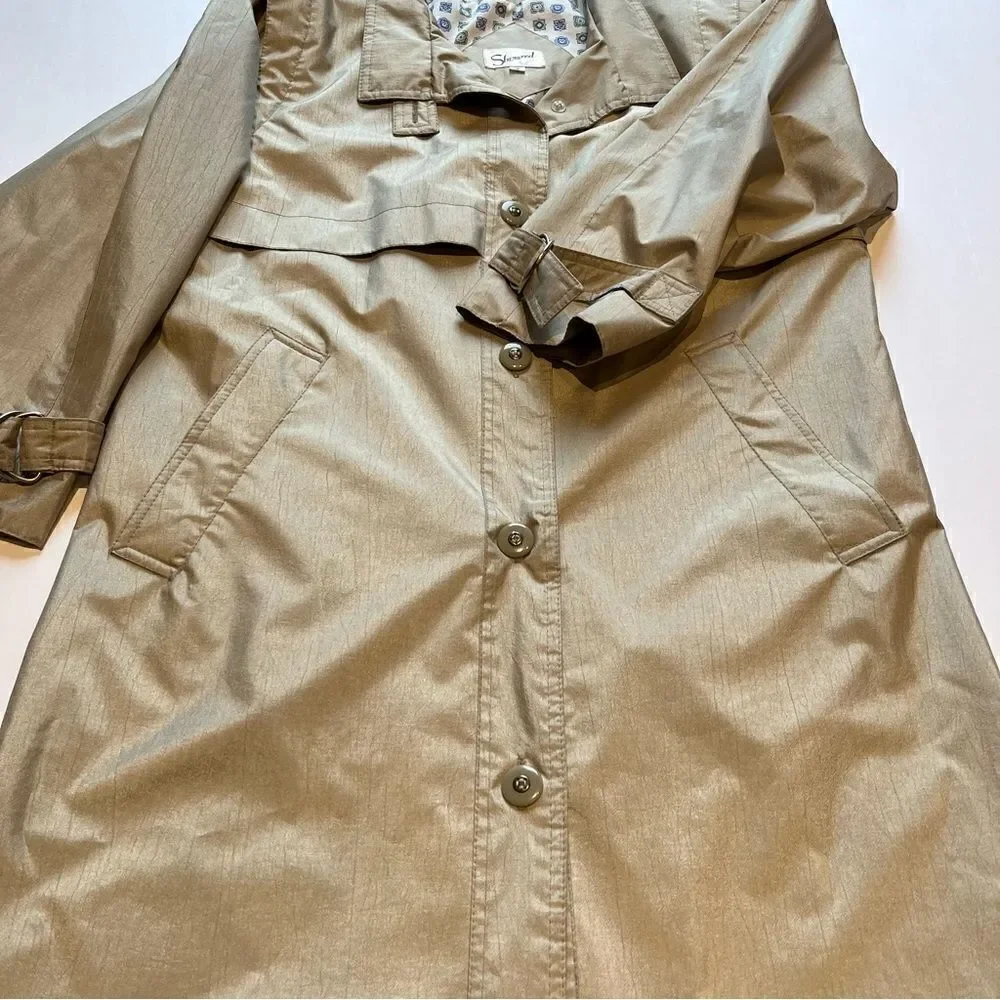 Women's Trench/rain Coat Tan Size 6 - Picture 4 of 12